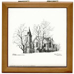 St. Andrews Presbyterian Church Stirling Ontario Canada Pen and Ink Tile/Coaster Box by NANCE